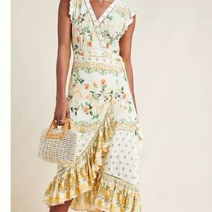Farm Rio for Anthropologie Tea Rose Wrap Dress (size small)